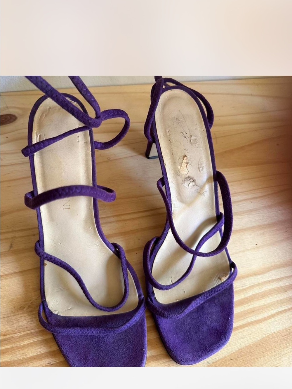 Enzo Angiolini Purple Strappy Heeled Sandals - Picture 2 of 4